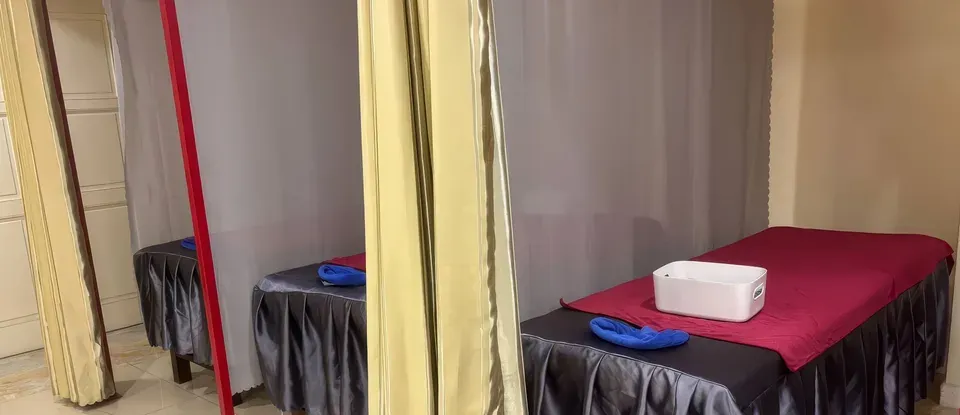 以窗簾 分離的 按摩