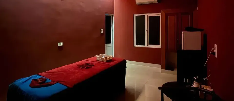 紅色 牆以 按摩房 全景